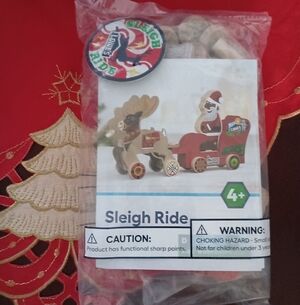 3/$10 🌟 NEW Lowe's Sleigh Ride Wooden Toy Project Craft   1/2